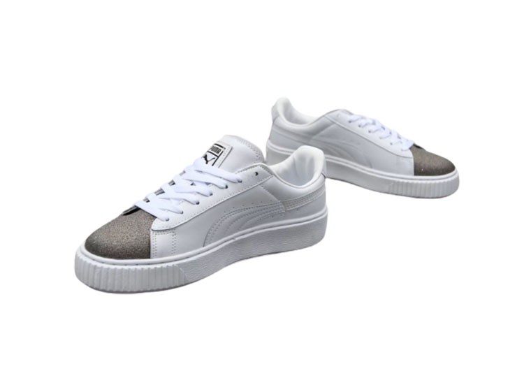 נעלי פומה- Puma platform shoes top pog leather gold head silver hesd frosted hesd flash drill bit-Sandstone – תמונה 3