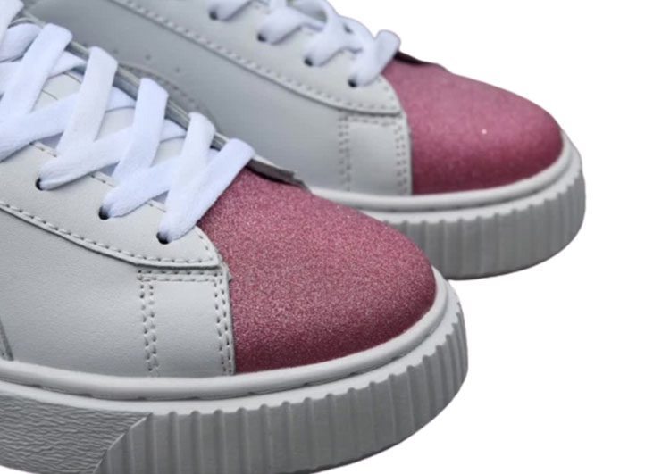 נעלי פומה- Puma platform shoes top pog leather gold head silver hesd frosted hesd flash drill bit-Link Water – תמונה 4