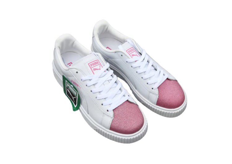 נעלי פומה- Puma platform shoes top pog leather gold head silver hesd frosted hesd flash drill bit-Link Water – תמונה 2