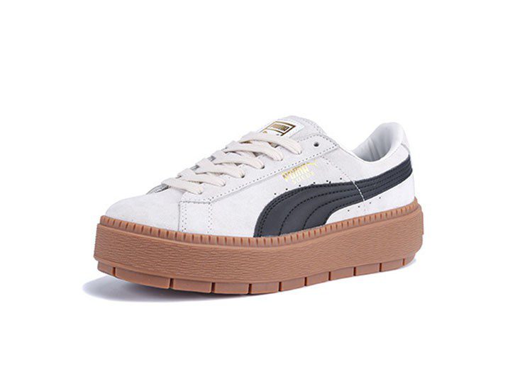 נעלי פומה- Puma suede platform rihanna platform shoes leather-Black and White – תמונה 3