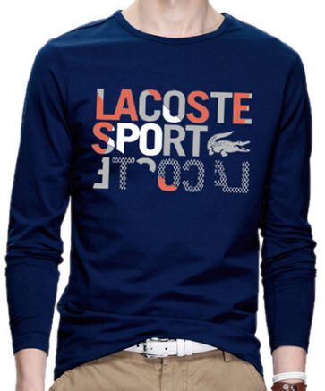לקוסט-LACSOTE TSHIRT MEN LONG DESGIN - NAVY BLUE
