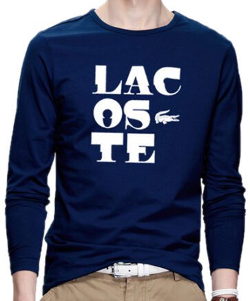 לקוסט-LACSOTE TSHIRT MEN LONG DESGIN - NAVY BLUE