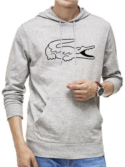 לקוסט-LACSOTE HOODIES MEN DESGIN - GRAY