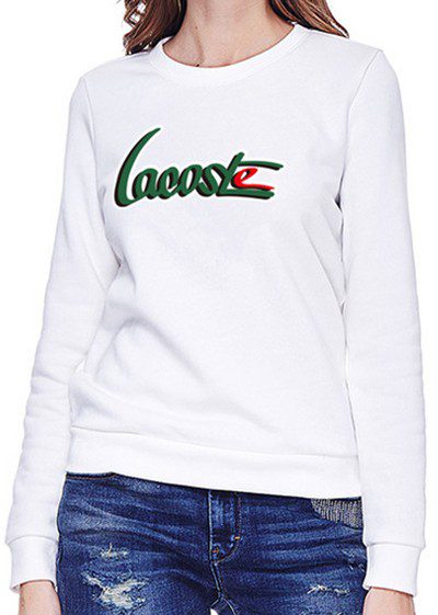 לקוסט-LACSOTE SWETER WOMEN DESGIN- WHITE