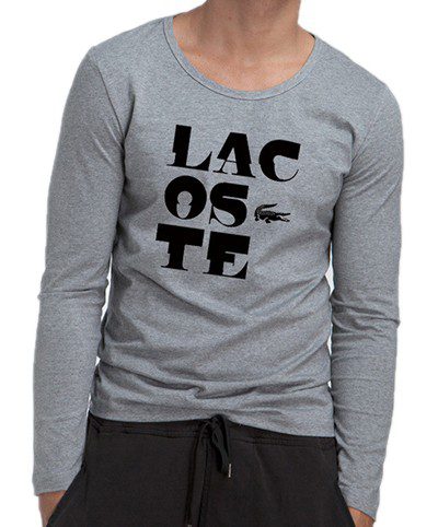 לקוסט-LACSOTE TSHIRT MEN LONG DESGIN - GRAY