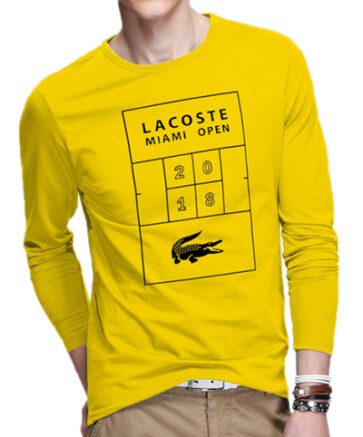 לקוסט-LACSOTE TSHIRT MEN LONG DESGIN - YELLOW