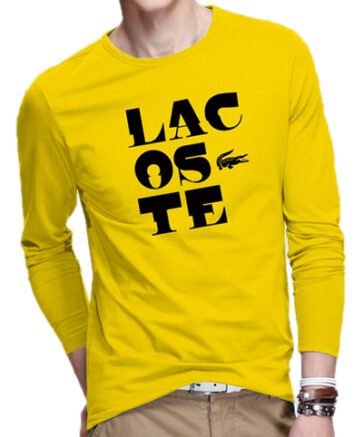 לקוסט-LACSOTE TSHIRT MEN LONG DESGIN - YELLOW