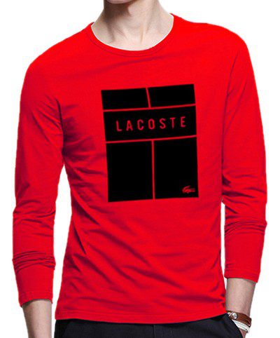 לקוסט-LACSOTE TSHIRT MEN LONG DESGIN - RED