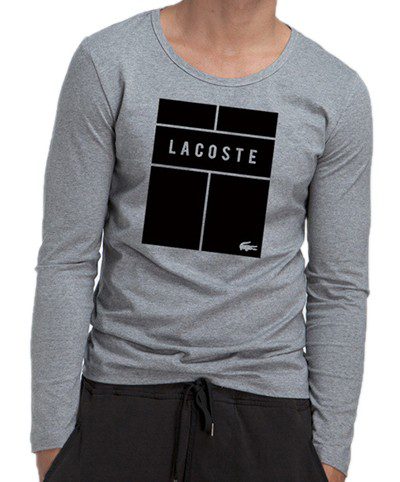 לקוסט-LACSOTE TSHIRT MEN LONG DESGIN - GRAY