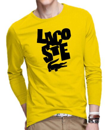 לקוסט-LACSOTE TSHIRT MEN LONG DESGIN - YELLOW