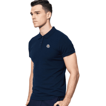 MONCLER POLO SHORT MEN BLACK AND BLUE 