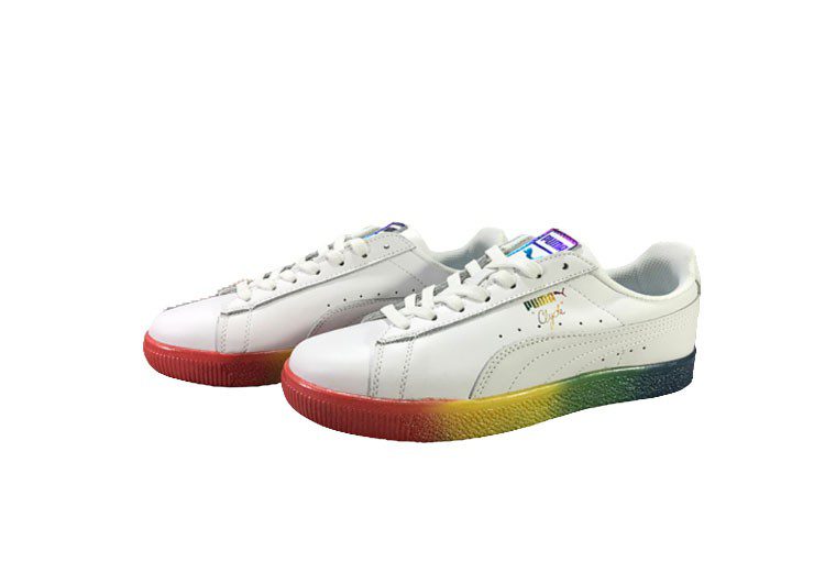 נעלי פומה-puma CLYDE PRIDE colorful casual sneakers-White – תמונה 2
