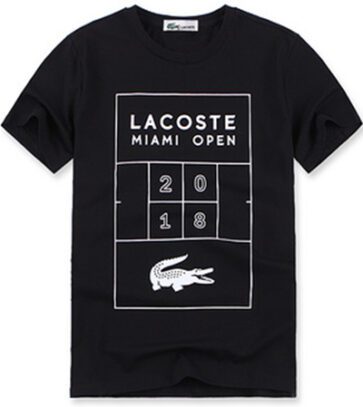 לקוסט-LACSOTE TSHIRT DESGIN MEN SHORT - Black