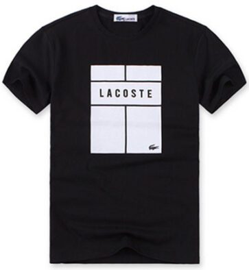 לקוסט-LACSOTE TSHIRT DESGIN MEN SHORT - Black