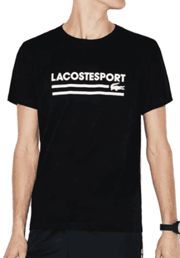 לקוסט-LACSOTE TSHIRT DESGIN MEN SHORT - Black & White Logo