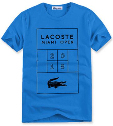 לקוסט-LACSOTE TSHIRT DESGIN MEN SHORT - Blue