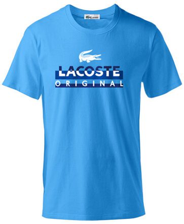 לקוסט-LACSOTE TSHIRT DESGIN MEN SHORT - Blue