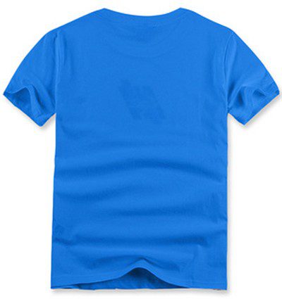 לקוסט-LACSOTE TSHIRT DESGIN MEN SHORT - Blue – תמונה 2