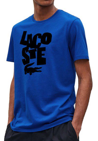לקוסט-LACSOTE TSHIRT DESGIN MEN SHORT - Blue & Black Logo