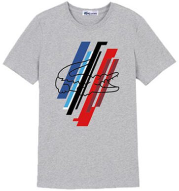 לקוסט-LACSOTE TSHIRT DESGIN MEN SHORT - Gray