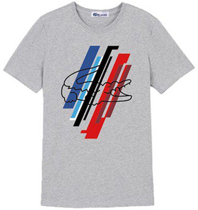 לקוסט-LACSOTE TSHIRT DESGIN MEN SHORT - Gray