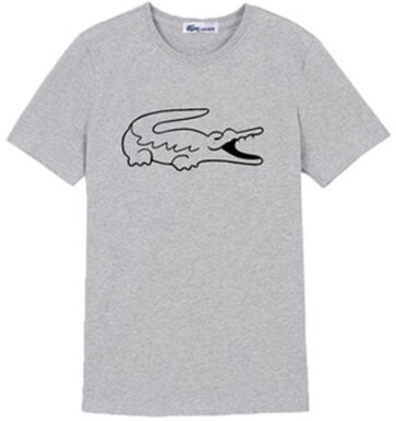 לקוסט-LACSOTE TSHIRT DESGIN MEN SHORT - Gray