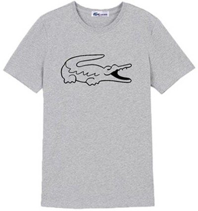 לקוסט-LACSOTE TSHIRT DESGIN MEN SHORT - Gray