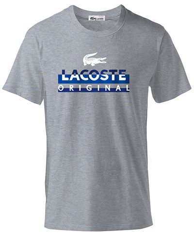 לקוסט-LACSOTE TSHIRT DESGIN MEN SHORT - Gray