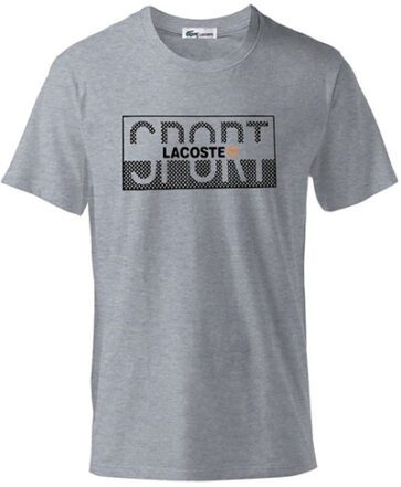 לקוסט-LACSOTE TSHIRT DESGIN MEN SHORT - Gray