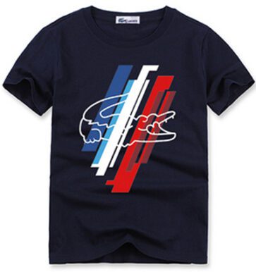 לקוסט-LACSOTE TSHIRT DESGIN MEN SHORT - Navy Blue