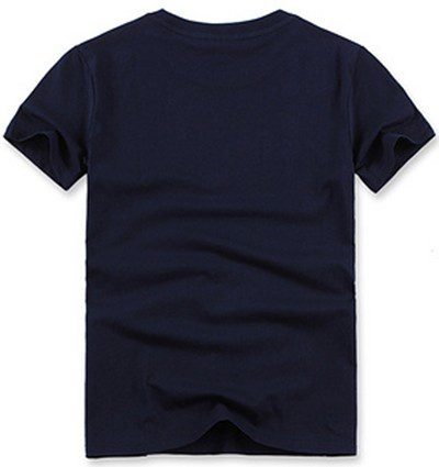 לקוסט-LACSOTE TSHIRT DESGIN MEN SHORT - Navy Blue – תמונה 2