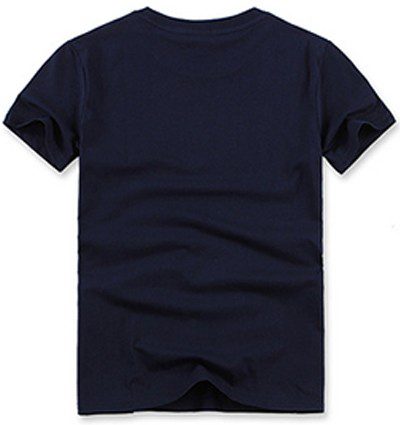 לקוסט-LACSOTE TSHIRT DESGIN MEN SHORT - Navy Blue – תמונה 2