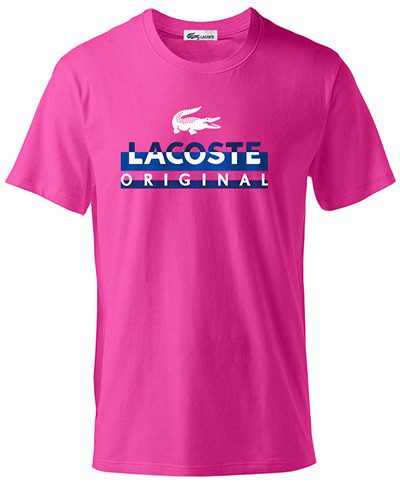 לקוסט-LACSOTE TSHIRT DESGIN MEN SHORT - Pink