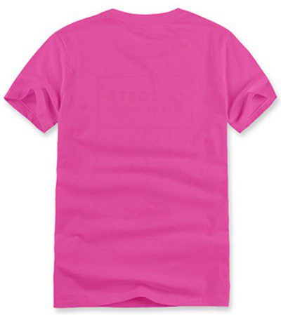 לקוסט-LACSOTE TSHIRT DESGIN MEN SHORT - Pink – תמונה 2