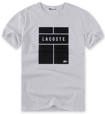 לקוסט-LACSOTE TSHIRT DESGIN MEN SHORT - White