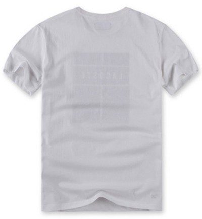 לקוסט-LACSOTE TSHIRT DESGIN MEN SHORT - White – תמונה 2