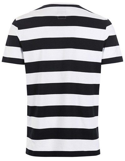 לקוסט-LACSOTE TSHIRT DESGIN MEN SHORT - White& Black Combo – תמונה 2