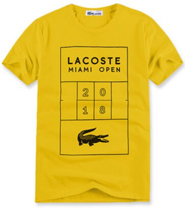לקוסט-LACSOTE TSHIRT DESGIN MEN SHORT - Yellow