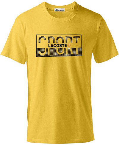 לקוסט-LACSOTE TSHIRT DESGIN MEN SHORT - Yellow