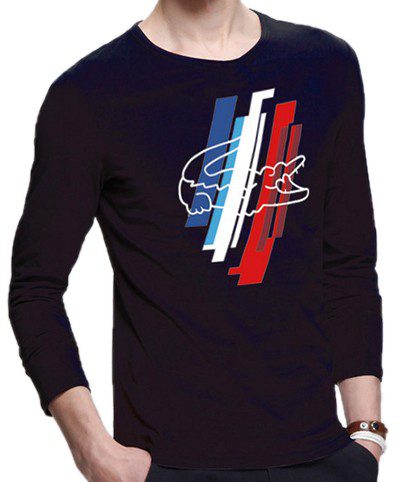 לקוסט-LACSOTE TSHIRT MEN LONG DESGIN - BLACK