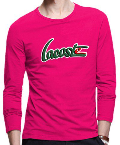 לקוסט-LACSOTE TSHIRT MEN LONG DESGIN - PINK