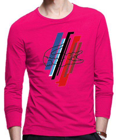 לקוסט-LACSOTE TSHIRT MEN LONG DESGIN - PINK