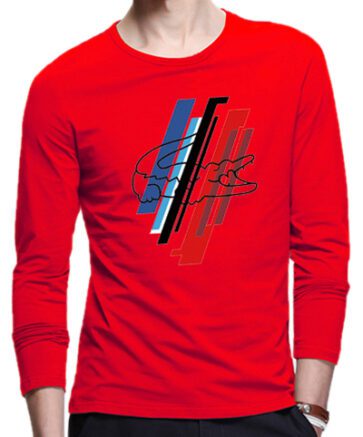 לקוסט-LACSOTE TSHIRT MEN LONG DESGIN - RED