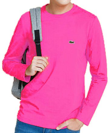 לקוסט-LACSOTE TSHIRT MEN LONG - PINK