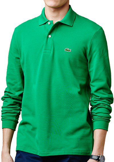 לקוסט-LACSOTE TSHIRT MEN POLO LONG - Jade Green