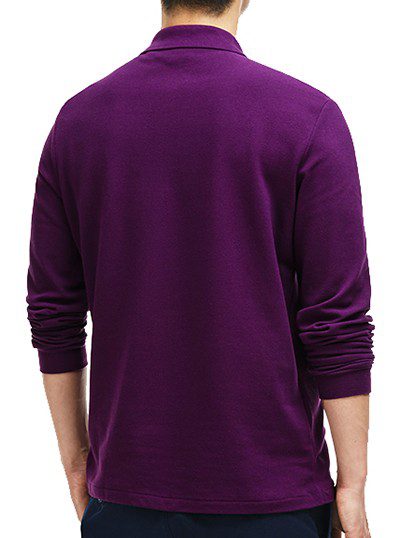 לקוסט-LACSOTE TSHIRT MEN POLO LONG - Palatinate Purple – תמונה 2