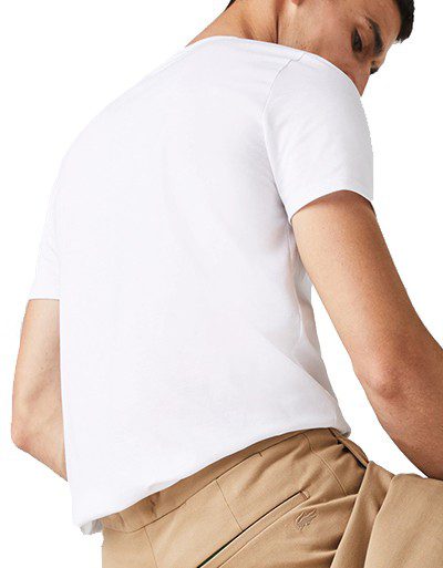לקוסט-LACSOTE TSHIRT MEN SHORT - White – תמונה 2