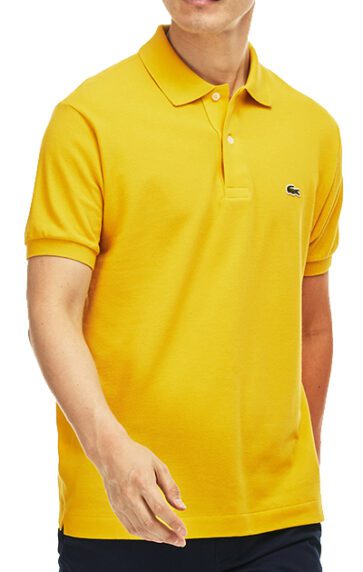 לקוסט-LACSOTE TSHIRT MEN'S POLO SHORT - Yellow