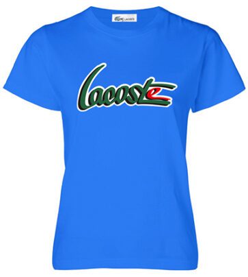 לקוסט-LACSOTE TSHIRT WOMEN DESGIN SHORT - BLUE