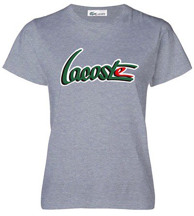 לקוסט-LACSOTE TSHIRT WOMEN DESGIN SHORT - GRAY